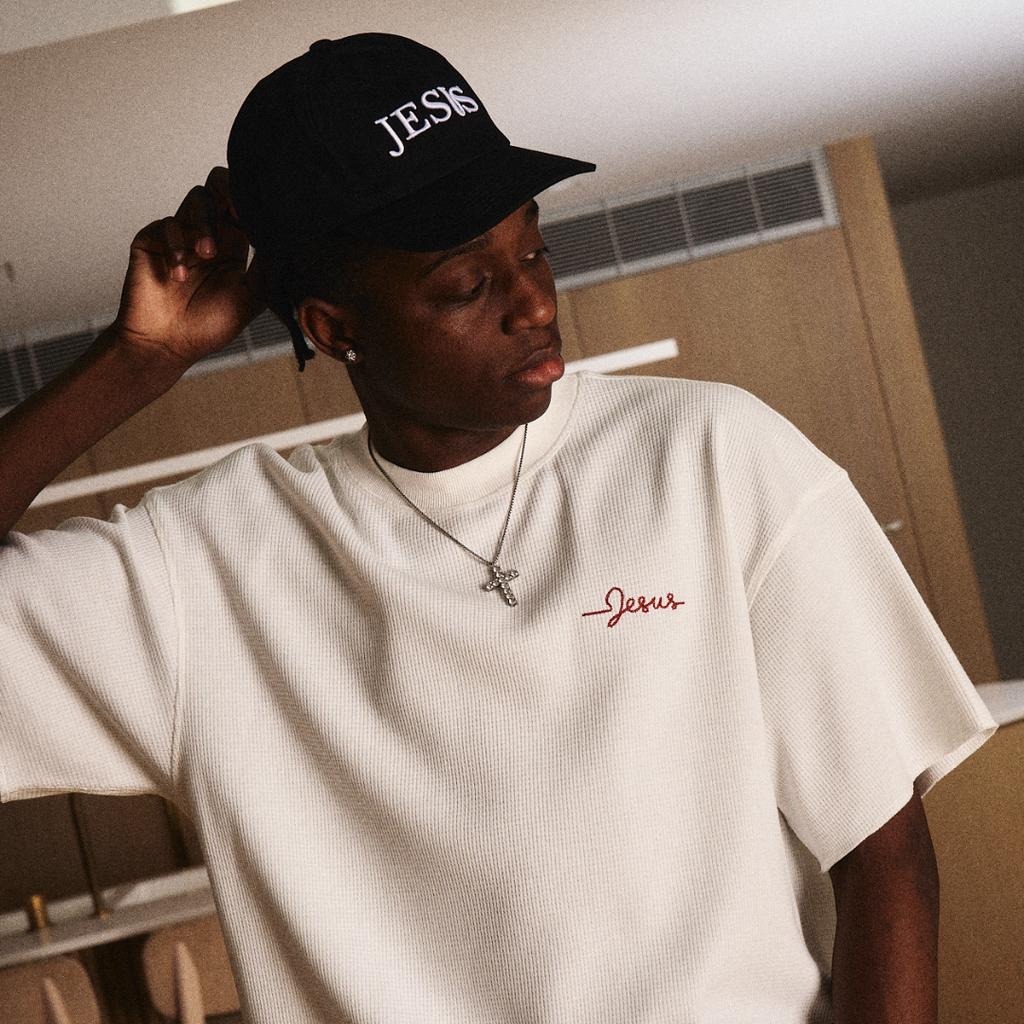 RESTORED WAFFLE TEE - WHITE