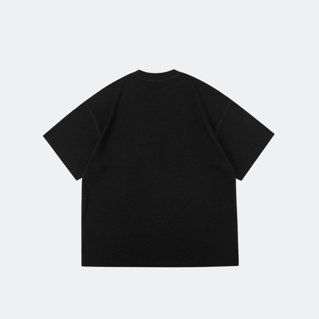 RESTORED WAFFLE TEE - BLACK