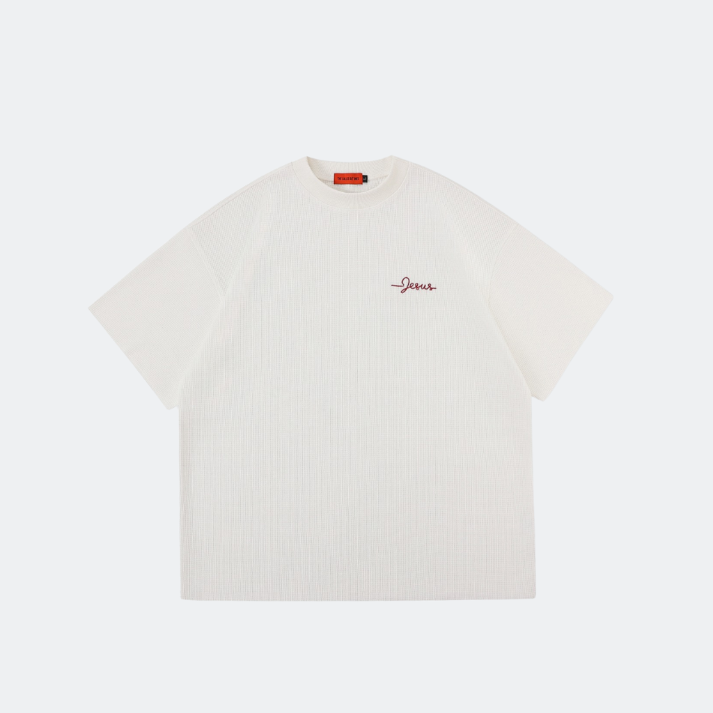 RESTORED WAFFLE TEE - WHITE