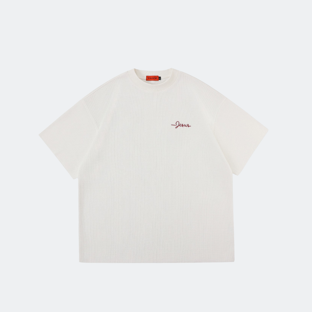 RESTORED WAFFLE TEE - WHITE