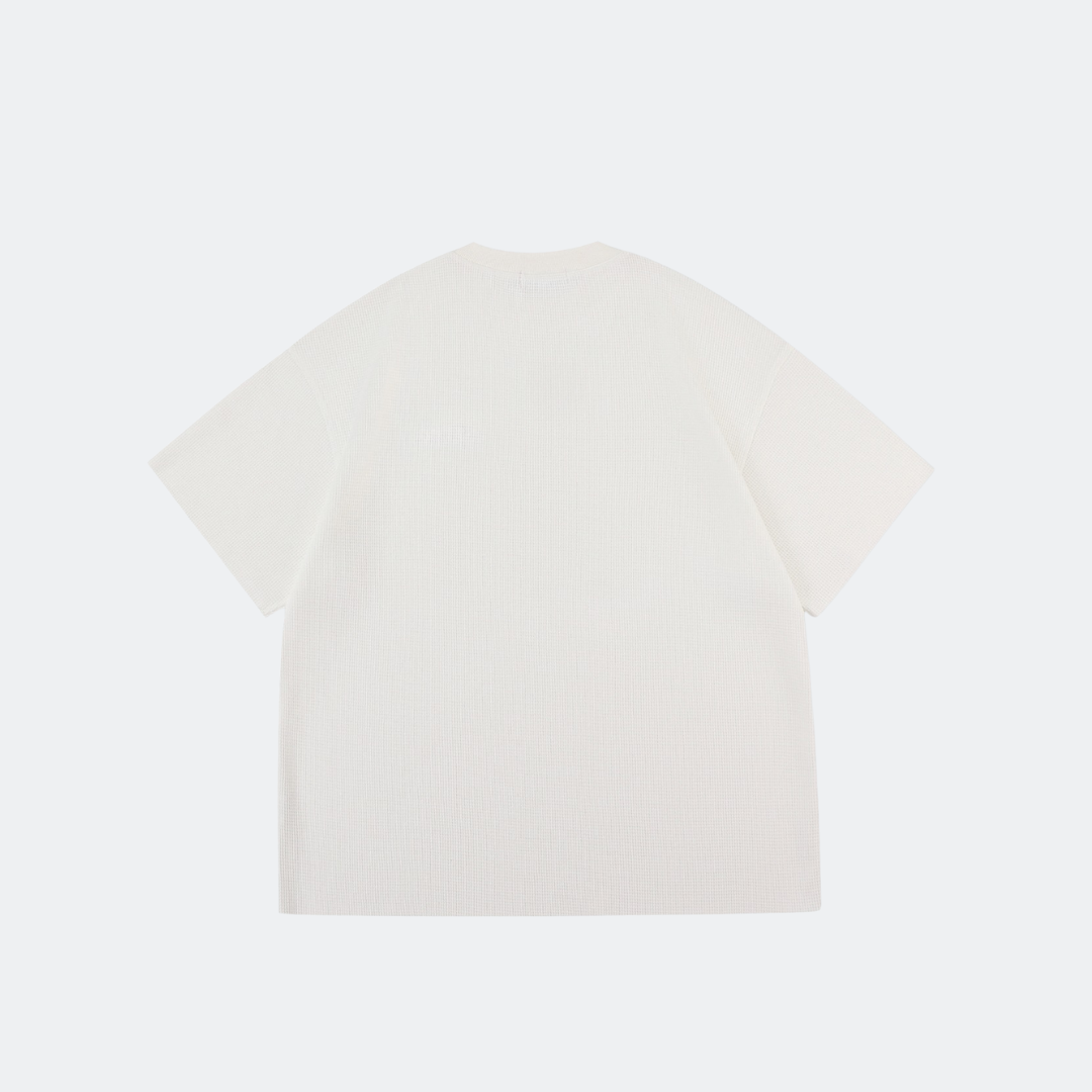 RESTORED WAFFLE TEE - WHITE