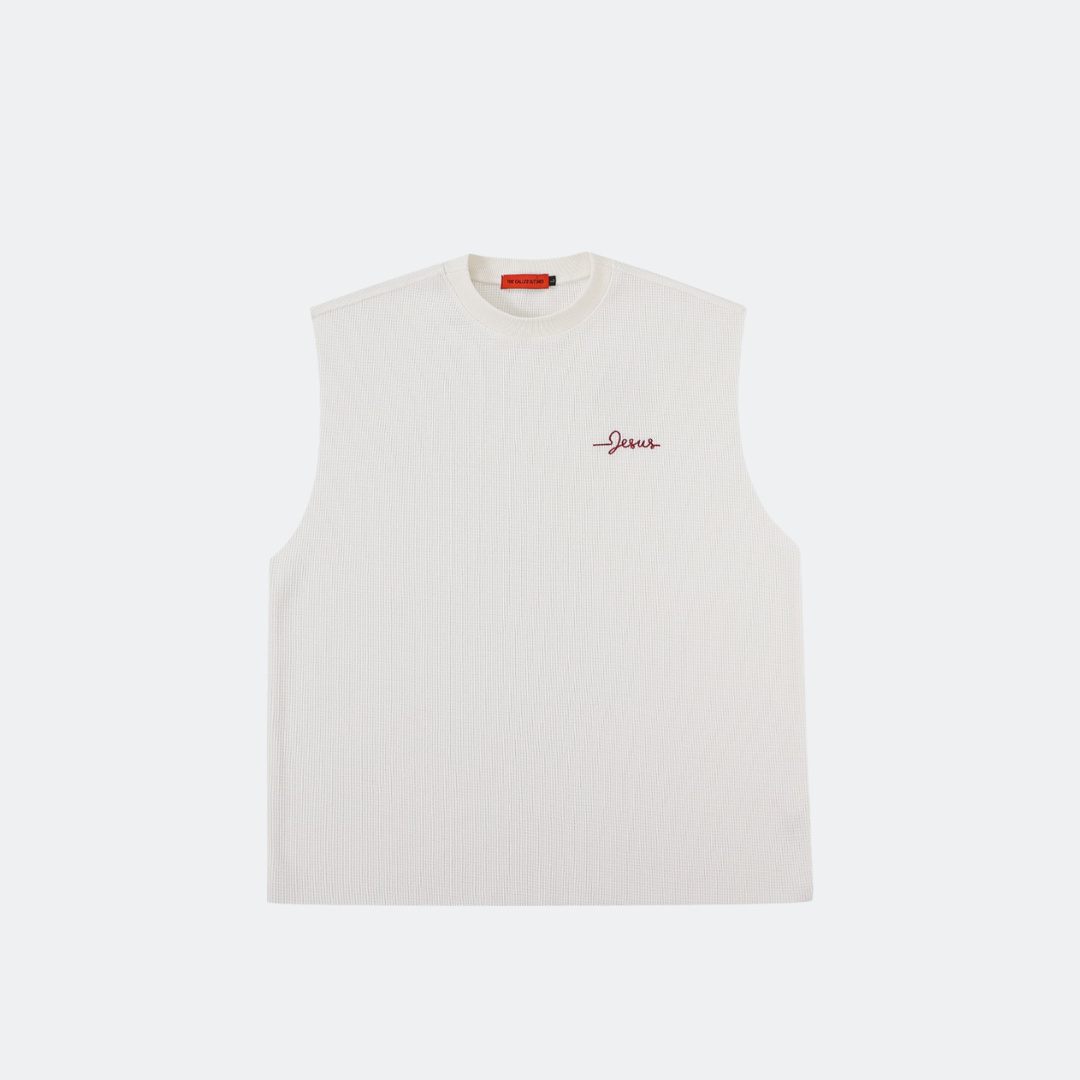 REDEEMED WAFFLE TANK - WHITE