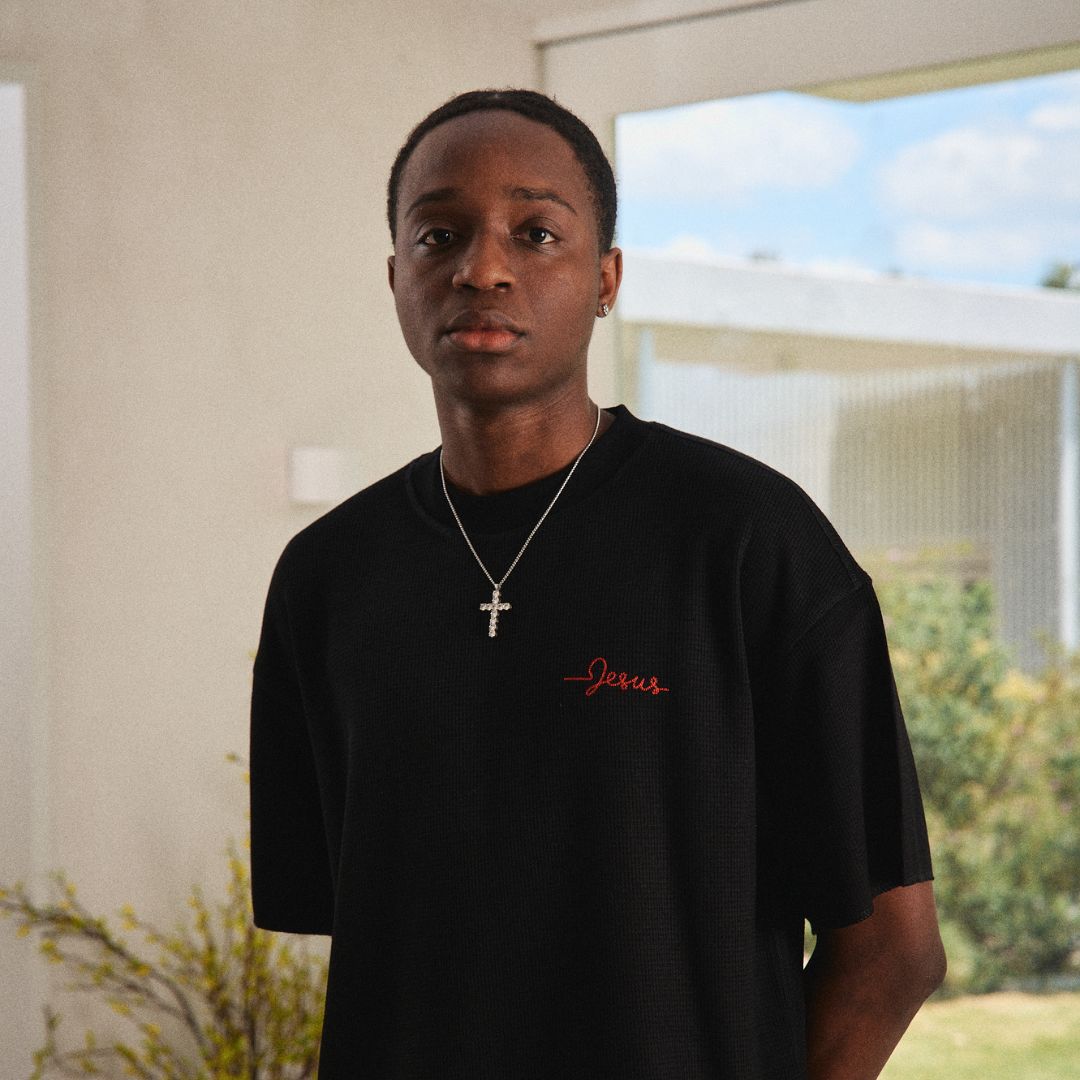 RESTORED WAFFLE TEE - BLACK